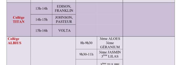 Calendrier des inscriptions pour la rentrée 2026/2027