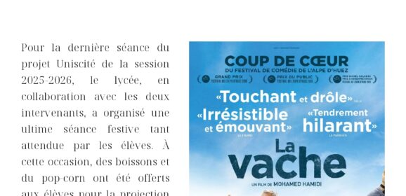 Dernière projection avec Uniscité pour les internes