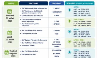 Documents + Calendrier d&rsquo;inscription 2026-2027
