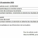Pandémie Covid : Situation au 29/09/2020