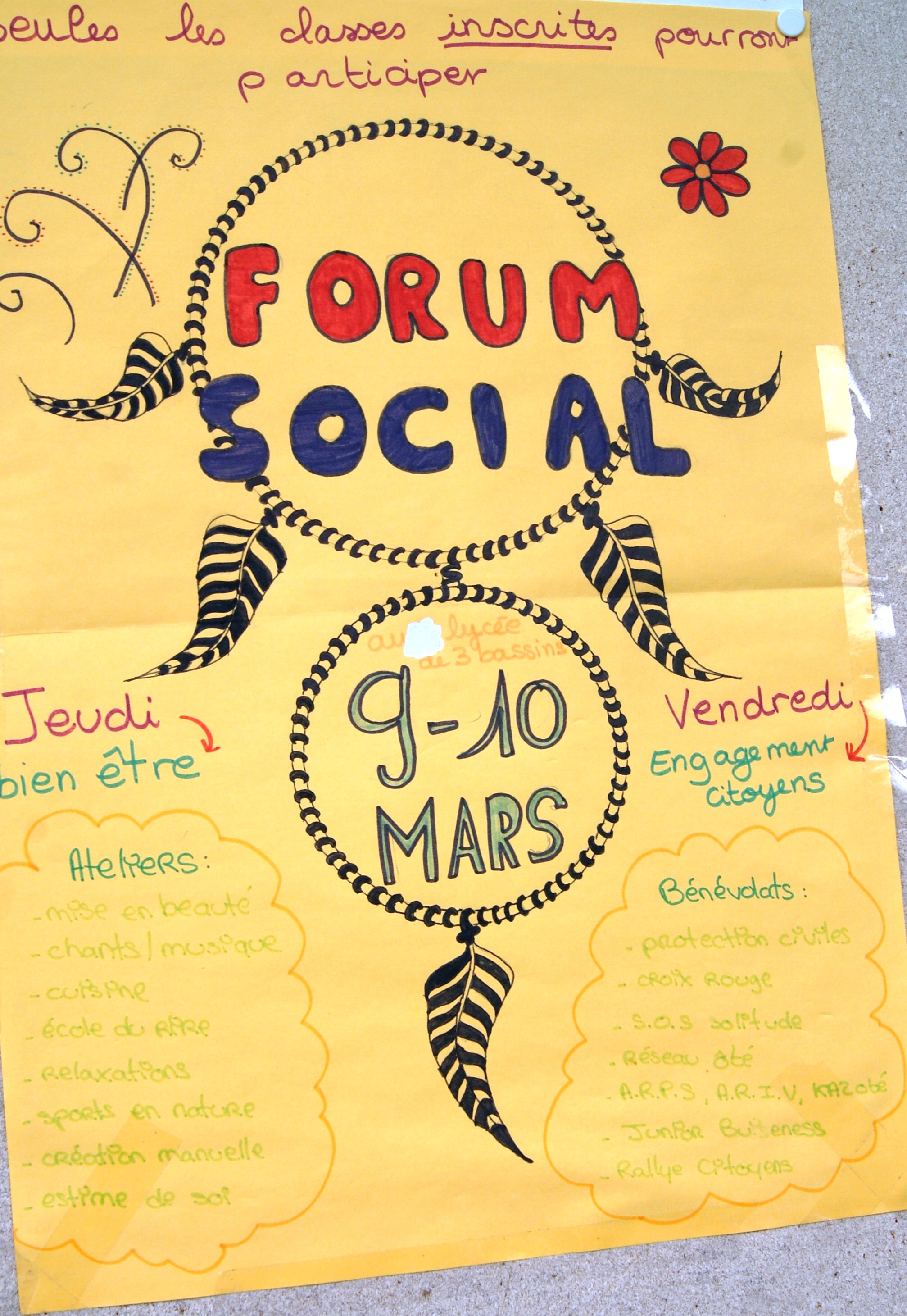 Forum social au lycée de Trois Bassins : 9 et 10 mars 2017