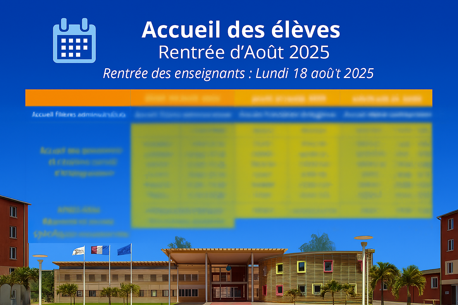Planning rentrée 2025-2026