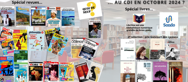 Quoi de neuf au CDI en octobre ?